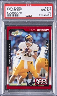 2000 Score Card #316 Tom Brady Rookie Card (#0066/2000) - PSA GEM MT 10